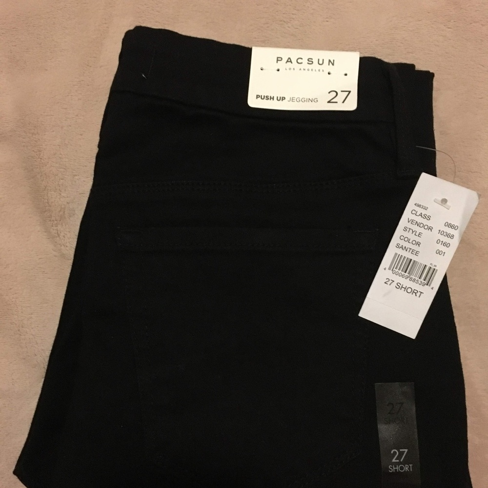 Pac Sun Size 27 Short Black Push Up Jegging